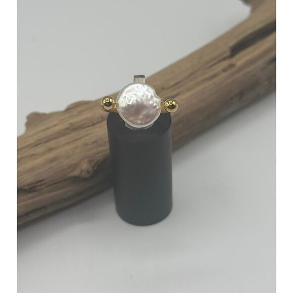 18K Gold Baroque Pearl Ring – Non-Tarnish Stainless Steel - Picture 4 of 11